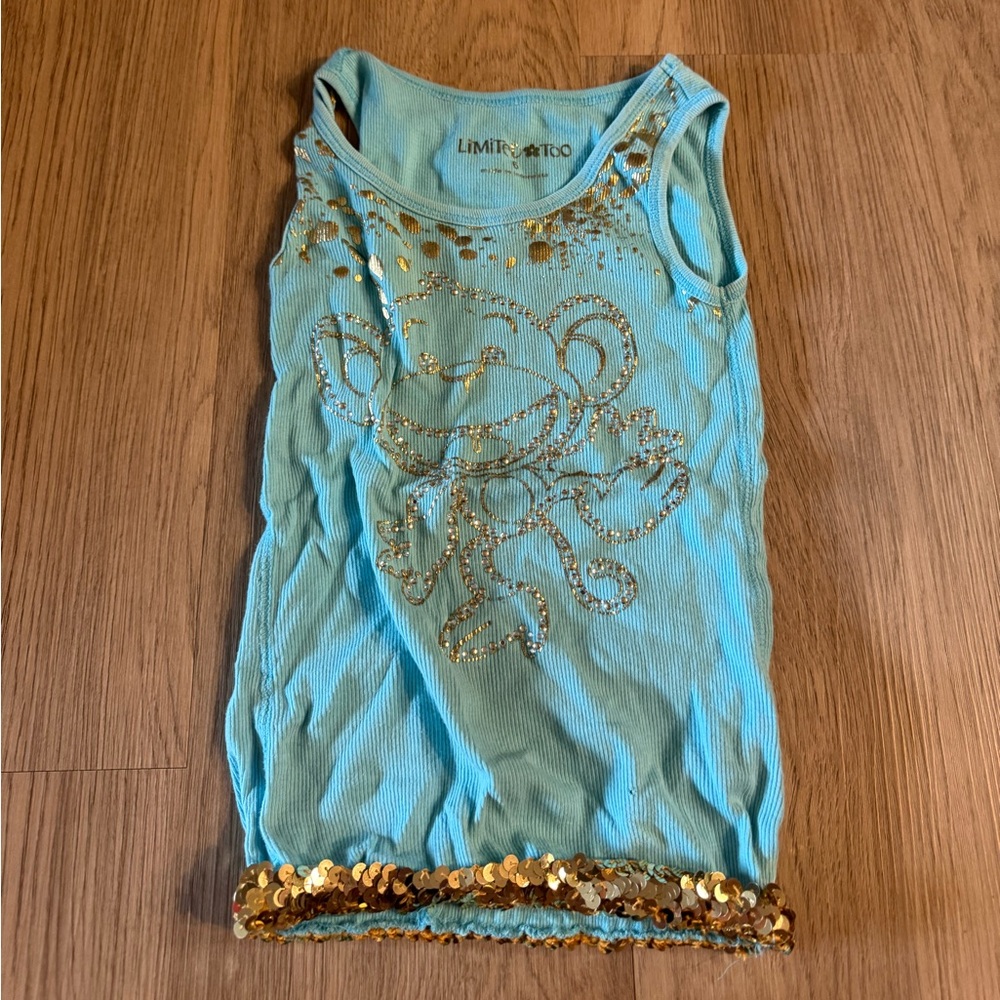 ⭐️Limited Too Aqua Tank with Gold Details⭐️